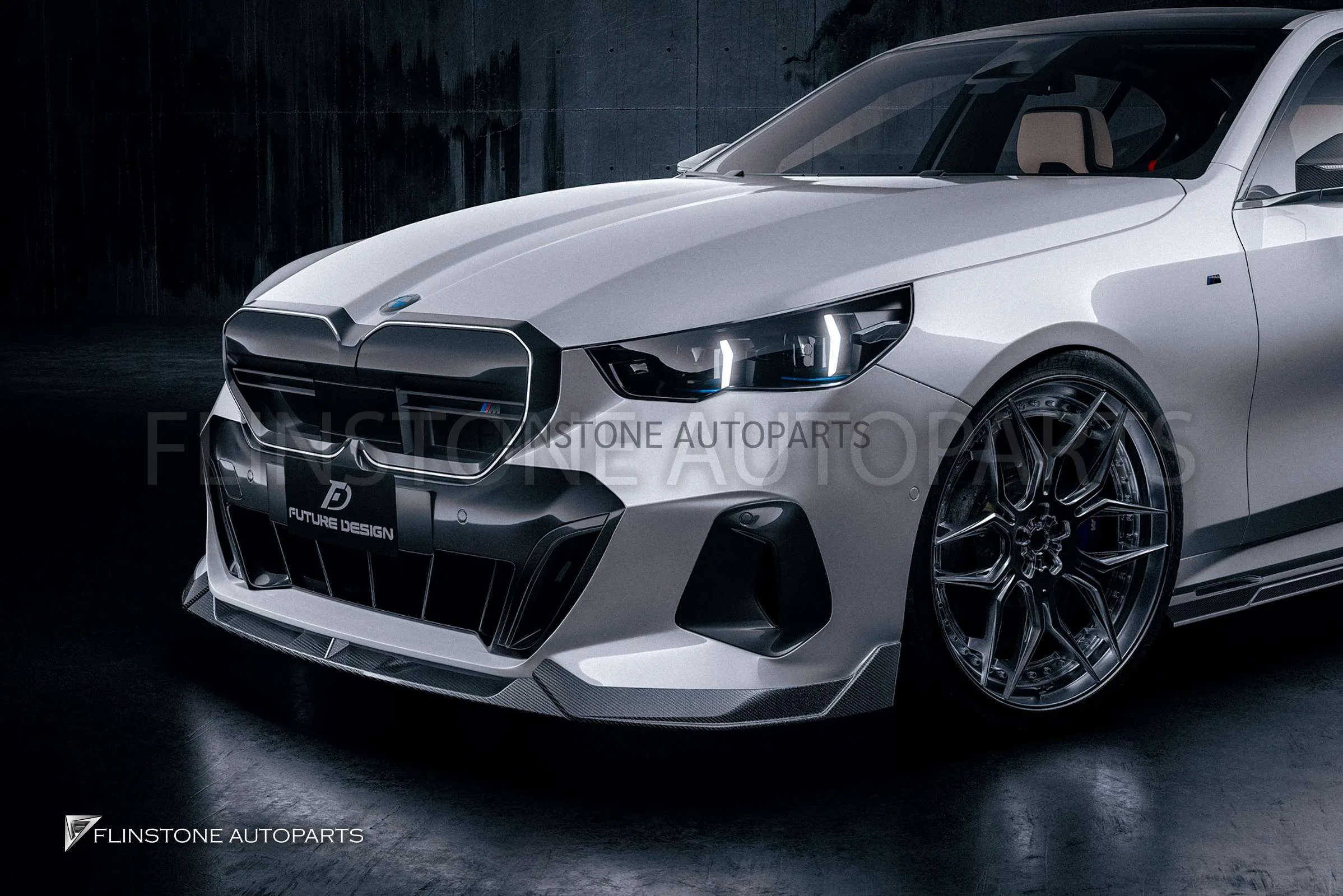 ลิ้นหน้า Carbon Fiber BMW G60 Series 5 ทรง FUTURE DESIGN