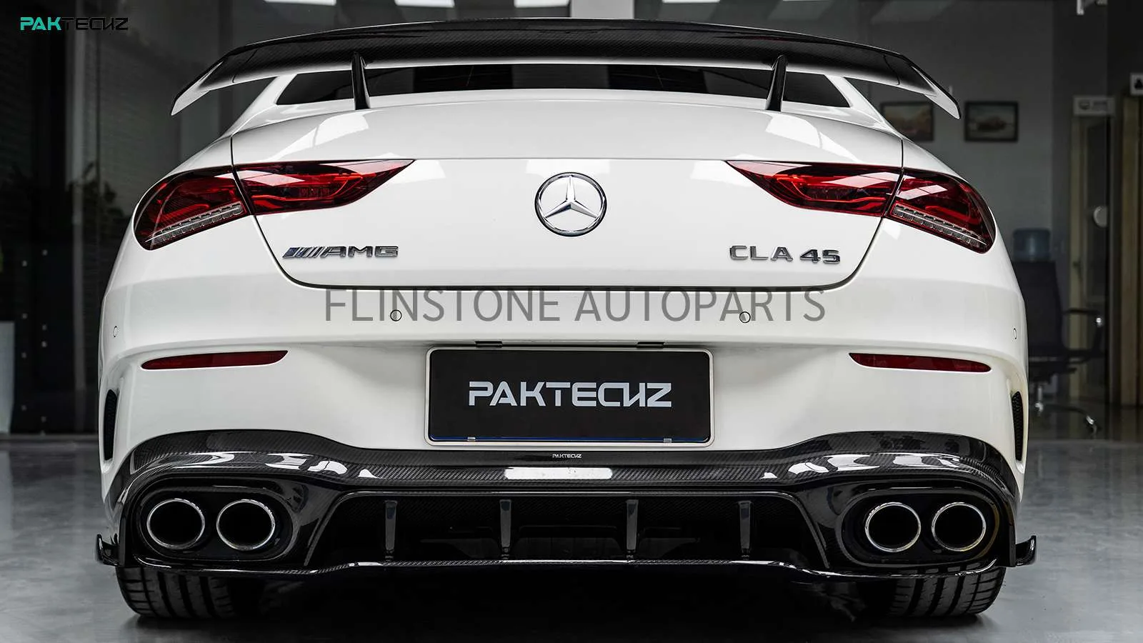 ดิฟฟิวเซอร์ท้าย Carbon Fiber CLA Class W118 2019 ทรง Paktechz