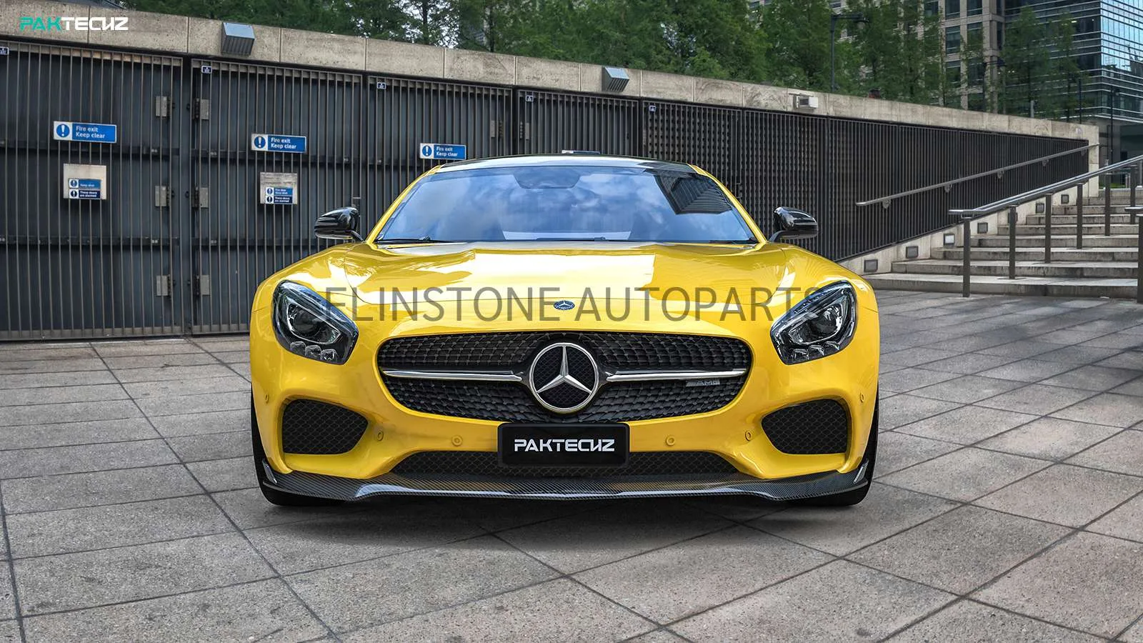 ลิ้นหน้า Carbon Fiber AMG GT C190 2014-2016 V.2 ทรง Paktechz