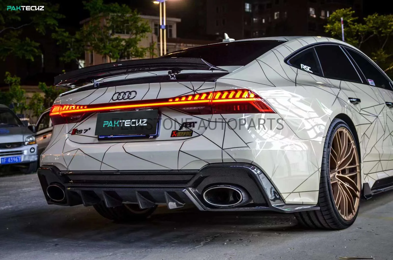 ดิฟฟิวเซอร์ท้าย Carbon Fiber RS7 ทรง Paktechz