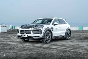 ลิ้นหน้า Carbon Fiber สำหรับ PORSCHE NEW CAYENNE E3 Facelift ทรง USUS Autoclave V.2