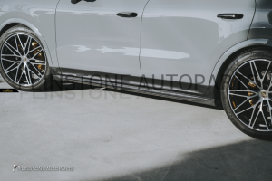 สเกิร์ตข้าง Carbon Fiber NEW PORSCHE CAYENNE E3 Facelift ทรง Future Design (แท้)