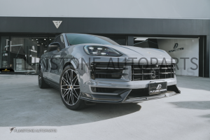 ลิ้นหน้า Carbon Fiber NEW PORSCHE CAYENNE E3 Facelift ทรง Future Design (แท้)