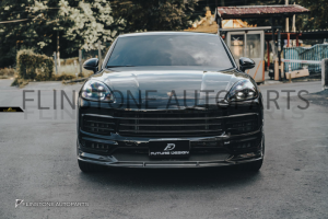 ลิ้นหน้า Carbon Fiber PORSCHE Cayenne E3 ทรง Future Design (แท้)