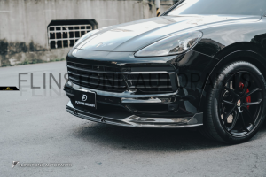 ลิ้นหน้า Carbon Fiber PORSCHE Cayenne E3 ทรง Future Design (แท้)