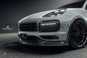 ลิ้นหน้า Carbon Fiber PORSCHE Cayenne E3 ทรง Future Design (แท้)