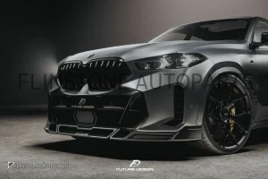 ลิ้นหน้า Carbon Fiber X6 G06 LCI ทรง Future Design (แท้)