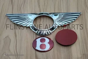 โลโก้หน้า / หลัง Bentley สีแดง (แท้)