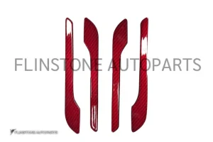กรอบมือจับประตู Tesla Model 3 ลายคาร์บอน สีแดง