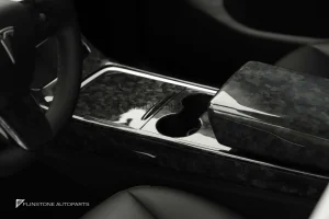 ฝาครอบคอนโซลกลาง Forged Carbon Fiber สำหรับ Tesla Model Y