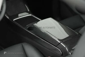 ฝาครอบคอนโซลกลาง Dry Carbon Fiber สำหรับ Tesla Model Y