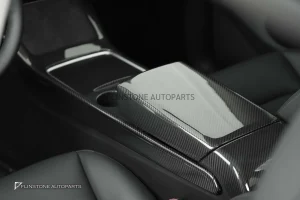 ฝาครอบคอนโซลกลาง Dry Carbon Fiber สำหรับ Tesla Model 3
