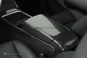 ฝาครอบคอนโซลกลาง Dry Carbon Fiber สำหรับ Tesla Model 3