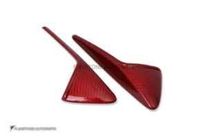 ครอบกล้องข้าง Red Dry Carbon Fiber สำหรับ Tesla Model 3