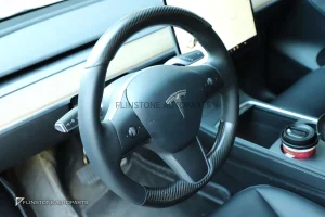 ครอบพวงมาลัย Matte Carbon Fiber สำหรับ Tesla Model Y