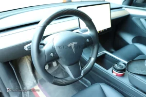 ครอบพวงมาลัย Matte Carbon Fiber สำหรับ Tesla Model Y
