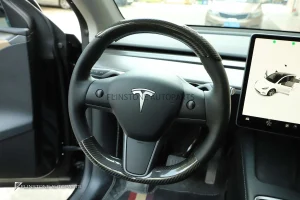 ครอบพวงมาลัย Dry Carbon Fiber สำหรับ Tesla Model 3