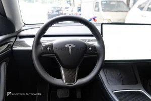 กรอบพวงมาลัย Dry Carbon Fiber สำหรับ Tesla Model Y