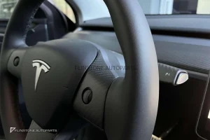 กรอบพวงมาลัย Matte Carbon Fiber สำหรับ Tesla Model 3