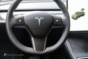 กรอบพวงมาลัย Dry Carbon Fiber สำหรับ Tesla Model 3