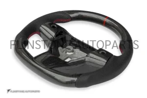 พวงมาลัยแต่ง CMST Carbon Nappa คาดแดง สำหรับ Tesla (แท้)