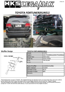 ชุดท่อ HKS Toyota Fortuner 2004
