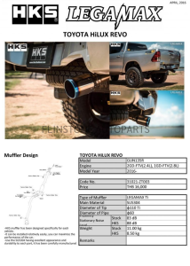 ชุดท่อ HKS Toyota HiLUX REVO