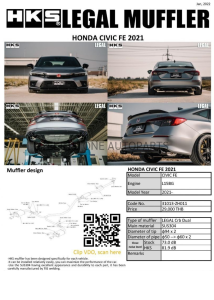 ชุดท่อ HKS Honda Civic FE 1.5