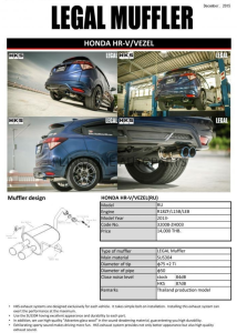 ชุดท่อ HKS Honda HR-V