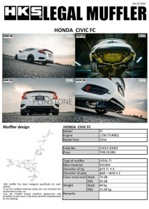 ชุดท่อ HKS Honda Civic FC 1.5 Turbo