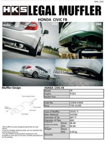 ชุดท่อ HKS Honda Civic FB
