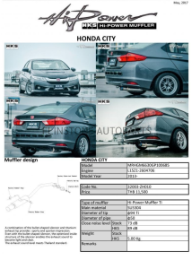ชุดท่อ HKS Honda City 2013