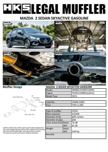 ชุดท่อ HKS Mazda 2 Sedan Gasoline