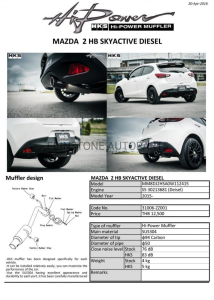 ชุดท่อ HKS Mazda 2 Hatchback Diesel 2015