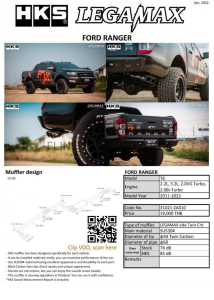 ชุดท่อ HKS Twin Carbon Ford Ranger