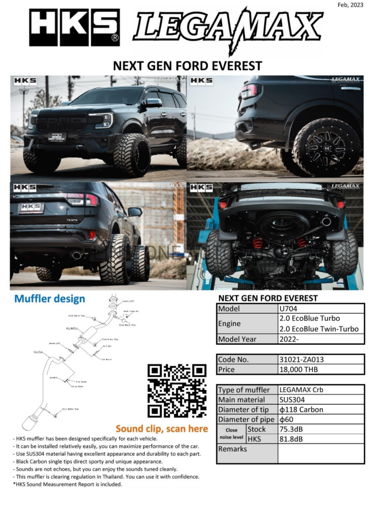 ชุดท่อ HKS Ford Everest Next Gen