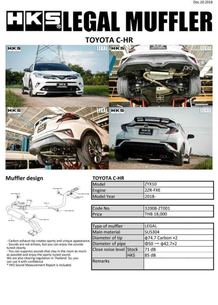 ชุดท่อ HKS Toyota C-HR