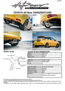 ชุดท่อ HKS Toyota Yaris 2014