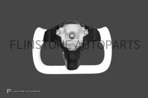 พวงมาลัยสีขาว Tesla Nappa ทรง Yoke (แท้)
