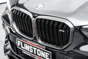กระจังหน้า BMW G05 X5 เส้นคู่ สีดำเงา ขอบคาร์บอน