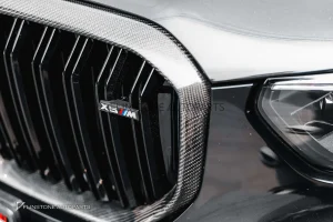 กระจังหน้า BMW G05 X5 เส้นคู่ สีดำเงา ขอบคาร์บอน