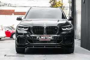 กระจังหน้า BMW G05 X5 เส้นคู่ สีดำเงา ขอบคาร์บอน