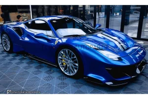 สเกิร์ตข้าง Carbon Fiber Ferrari 488 GTB/Spider ทรง Darwin Pro (แท้)