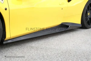 สเกิร์ตข้าง Carbon Fiber Ferrari 488 GTB N-Largo/Spider ทรง Novitec (แท้)