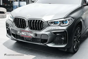 กระจังหน้า BMW G06 X6 เส้นเดี่ยว สีดำเงา ขอบคาร์บอน