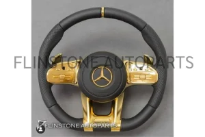 พวงมาลัย Mercedes Benz 2020 Nappa / Gold ด้ายสีดำ