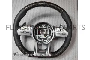 พวงมาลัย Benz ปี20 Carbon Fiber / Nappa ด้ายสีดำ