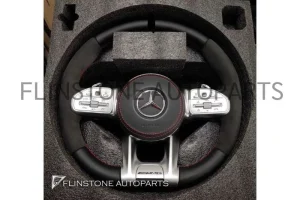 พวงมาลัย Benz ปี20 Carbon Fiber / Alcantara ด้ายสีแดง และสีเหลือง พร้อม Paddle Shift