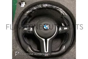 พวงมาลัย BMW //M Carbon Fiber / Nappa ด้ายสามสี พร้อมจอ LED