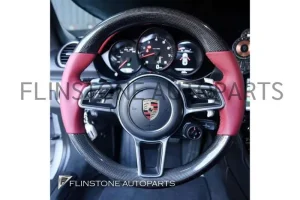 พวงมาลัย Porsche Carbon Fiber / Nappa สีแดง Standard 2020